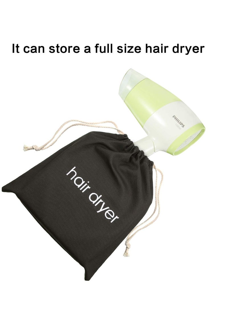 Bememo Hair Dryer Bags Drawstring Bag Container Hairdryer Bag, 11.8 by 13.8 Inch (Gray,Cotton)  - Image 3