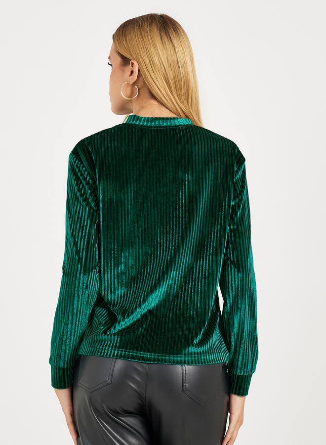 ستايلي بلوزة بقصة مريحة وتفاصيل بارزة الملمس - Image 4