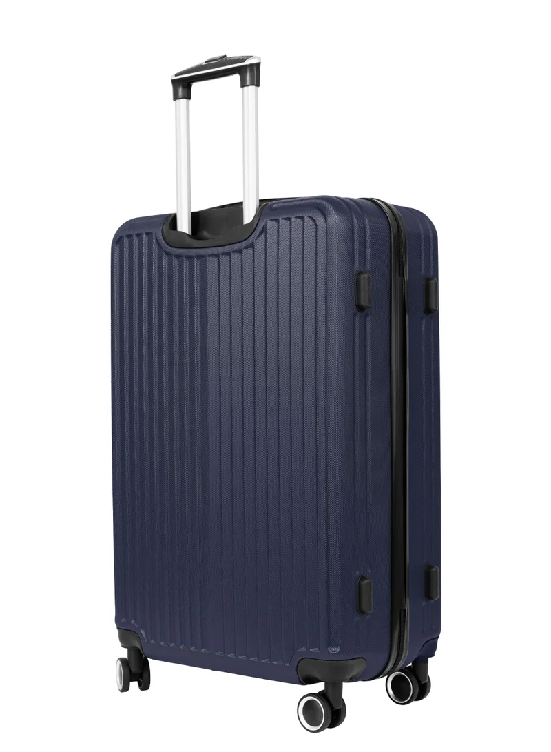 PARAJOHN Ridge 28-Inch Large ABS Hard Case Checked-In Luggage Trolley Bag – 30kg Capacity, 8 Spinner Wheels & Lock, Navy Blue
