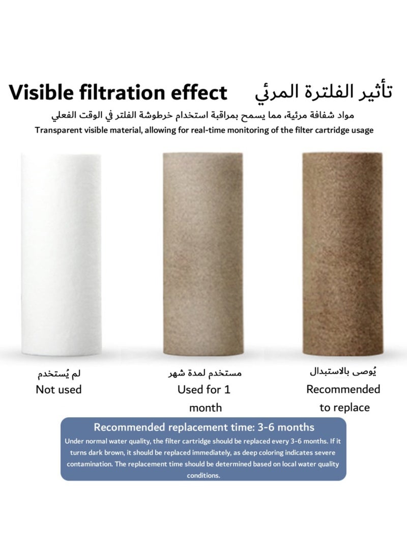 جيوجيو فلتر دش من البولي بروبيلين 5 ميكرومتر مع كبريتات الكالسيوم - يقلل من الصدأ/الرواسب/الكلور، خرطوشة سهلة التركيب 1/2 انش للمنازل في الامارات العربية المتحدة - PP5M-MOD1 - Image 4