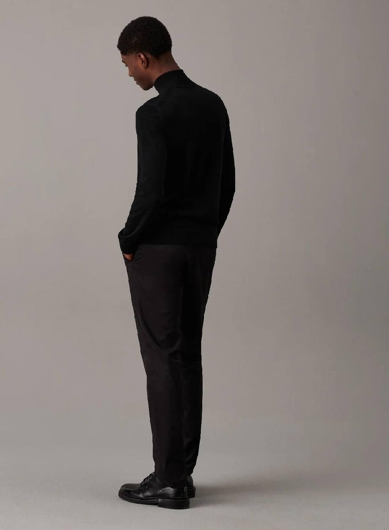 CALVIN KLEIN Merino Zip Neck Jumper - Image 2