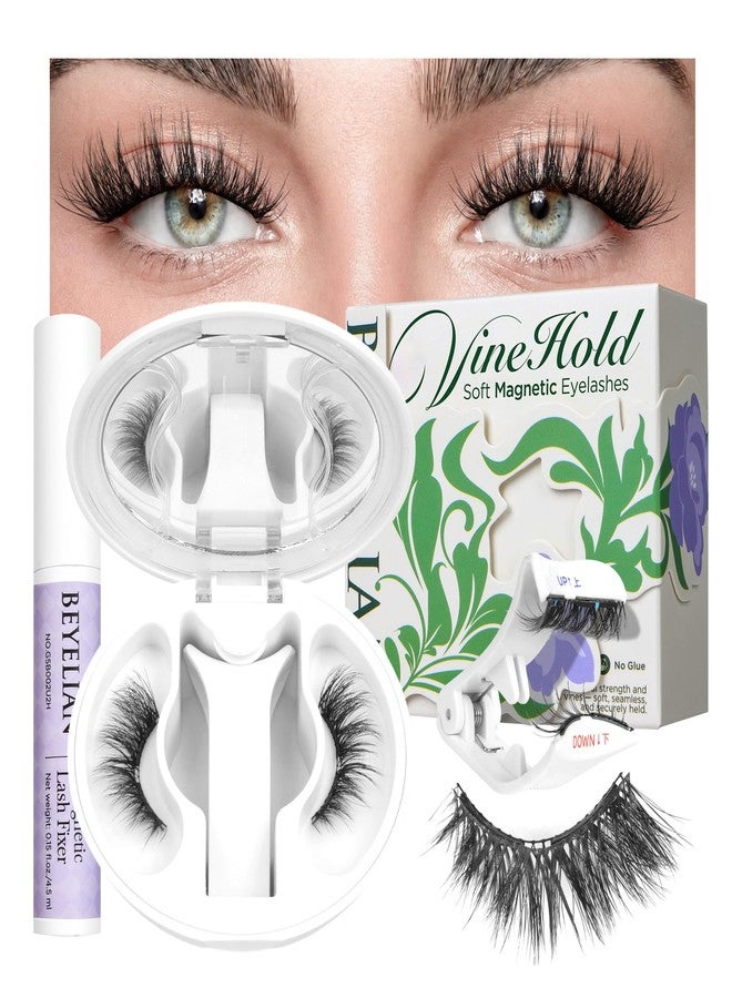 BEYELIAN Magnetic Eyelashes with Applicator Kit All-In-One Box, Upgrade Full Volume Soft Magnetic Lashes with Lash Fixer, Reusable No Glue Needed Eyelashes AHX06 (Lightweight & Comfortable) - Image 1