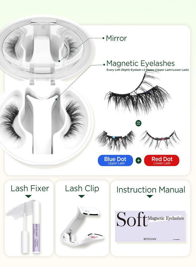 BEYELIAN Magnetic Eyelashes with Applicator Kit All-In-One Box, Upgrade Full Volume Soft Magnetic Lashes with Lash Fixer, Reusable No Glue Needed Eyelashes AHX06 (Lightweight & Comfortable) - Image 2
