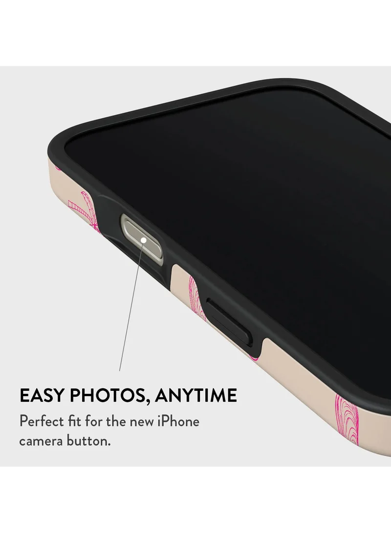 BURGA iPhone 16 Pro Case, 2 Piece Hard Shell + TPU Interior, Shock Absorption, All Port Accessible, Raised Bezel For Screen & Camera Protection, Never Fading HQ Print,Beach Please