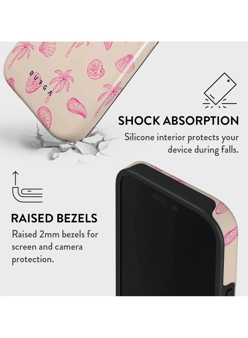 BURGA iPhone 16 Pro Case, 2 Piece Hard Shell + TPU Interior, Shock Absorption, All Port Accessible, Raised Bezel For Screen & Camera Protection, Never Fading HQ Print,Beach Please