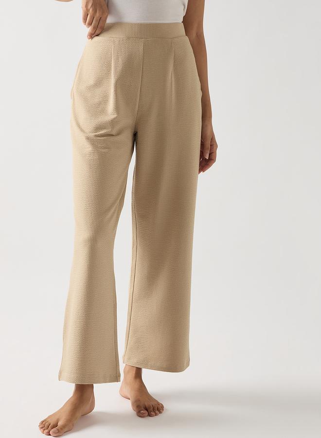 Femmella Beige Cotton Knit Straight Fit Pants - Image 4