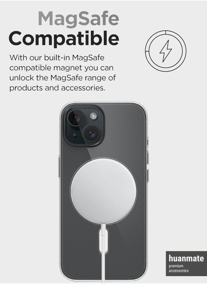 huanmate - Magsafe Compatible Case Cover For Apple iPhone 15 Plus Clear - Image 1