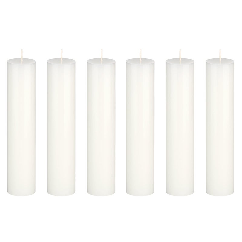 Mega Candles 6 pcs Unscented Solid White Pillar Candles, Hand Poured Premium Wax Candle 2 Inch x 9 Inch, Home DÃ©cor, Spas, Weddings, Occasions, Party, Centerpieces, Holidays, Vigils, Prayers - Image 1