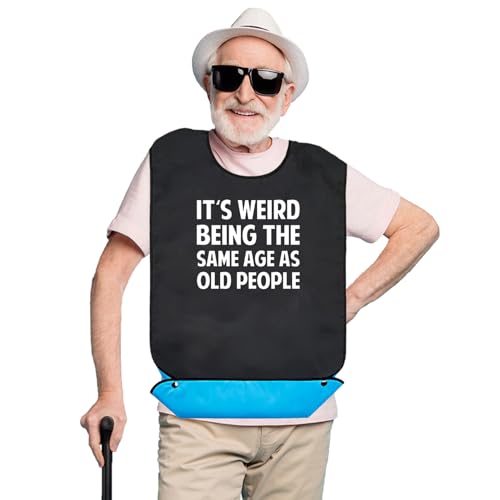 Wentur Adult Bibs for Men Washable - Funny Adult Bibs for Eating with Crumb Catcher - Adjustable Dining Clothing Protectors for Elderly Adults - Birthday Gag Gifts for Elderly Men Women (1 Pack) - Image 1