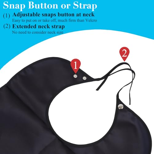 Wentur Adult Bibs for Men Washable - Funny Adult Bibs for Eating with Crumb Catcher - Adjustable Dining Clothing Protectors for Elderly Adults - Birthday Gag Gifts for Elderly Men Women (1 Pack) - Image 3