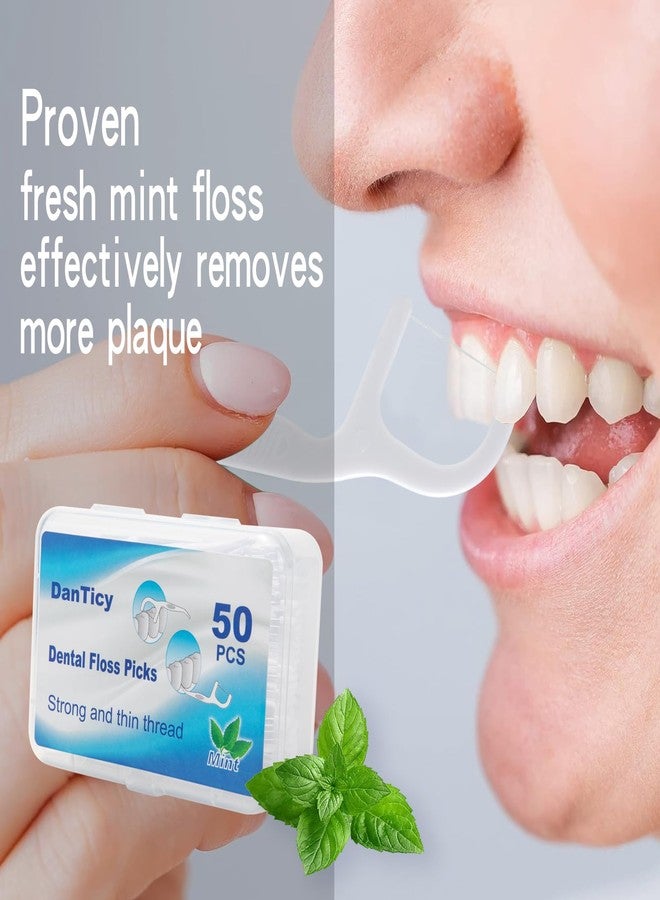 DanTicy Dental Floss Picks Extra Strong Professional Clean Flosser Picks | Toothpicks for Adults | Easy Grip Handle | Fresh Mint, 50 Count - Image 5