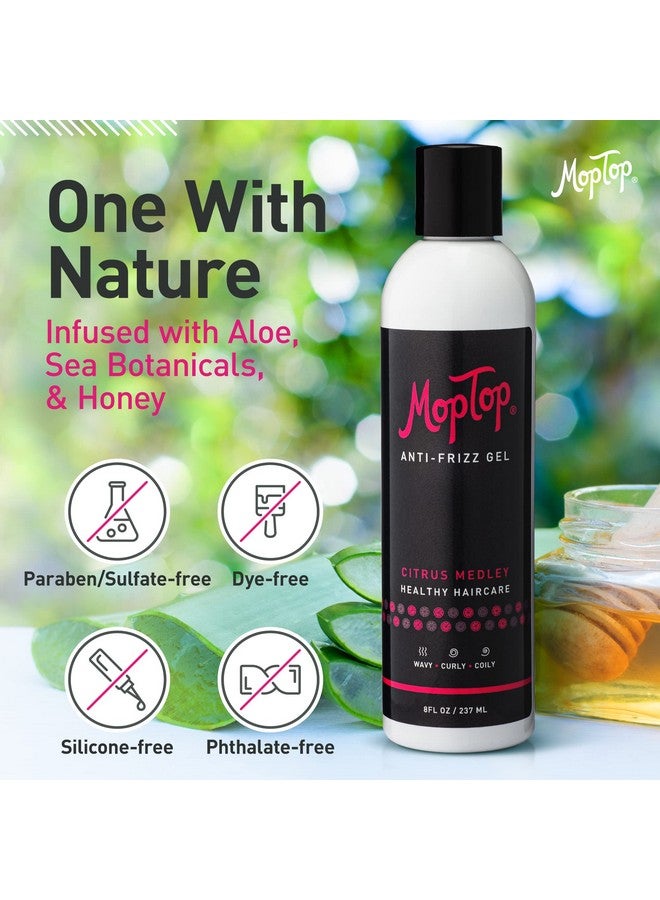 MopTop Salon Anti Frizz Gel, Medium Hold, Frizz Free Curly & Kinky-Coily Hair, Made with Aloe, Sea Botanicals & Honey, Reduces Frizz, Fixes Unmanageable Hair & Enhances Curls (8oz) - Image 3