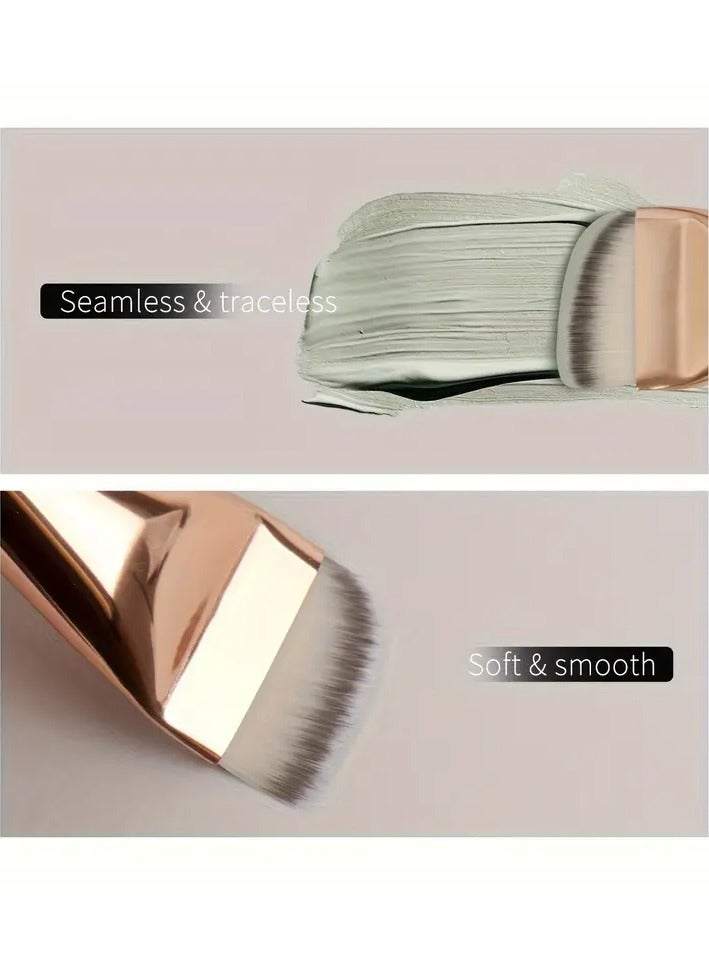 Rozino Set Of 2 Foundation Brushes And Face Mask Brushes, Flat And Angled Makeup Brushes With Soft Bristles, Convenient For Travel, Perfect Gift For Beginners - Image 2