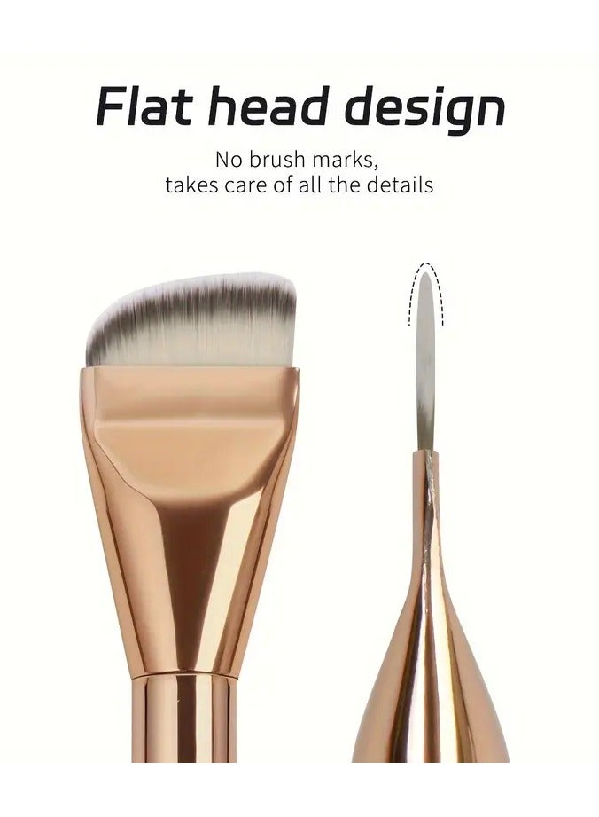 Rozino Set Of 2 Foundation Brushes And Face Mask Brushes, Flat And Angled Makeup Brushes With Soft Bristles, Convenient For Travel, Perfect Gift For Beginners - Image 4