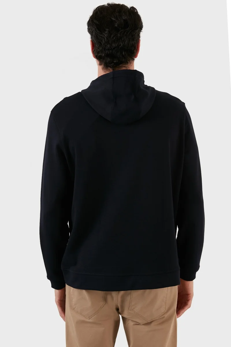 اكسي Cotton Printed Kangaroo Pocket Hooded Sweat Men's Sweat 6141004