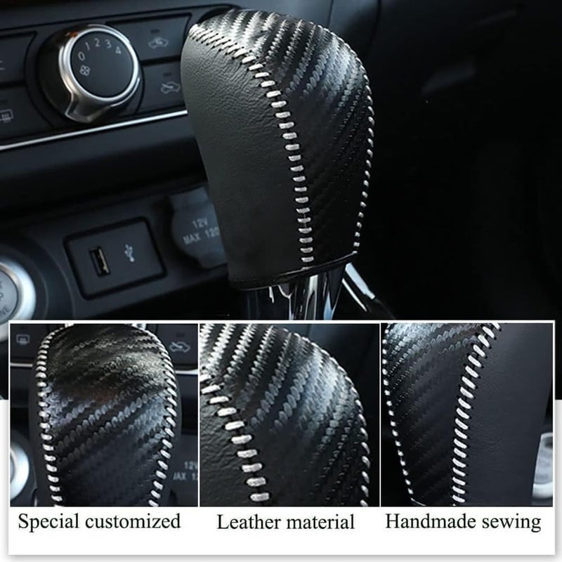 XITER غطاء مقبض ناقل الحركة الجلدي، واقي وتزيين لإكسسوارات داخلية ناقل حركة أوتوماتيكي لنيسان ألتيما 2013-2018 (لا يناسب 2.5SR/3.5)-ألياف الكربون - Image 3