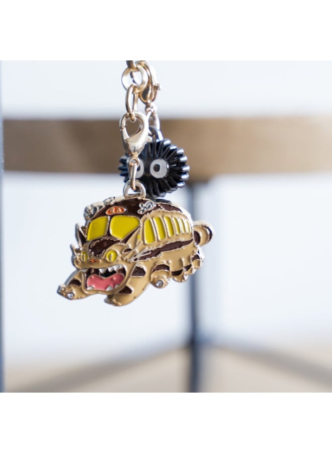 Studio Ghibli My Neighbor Totoro Metal Keychain – Cat Bus - Image 1