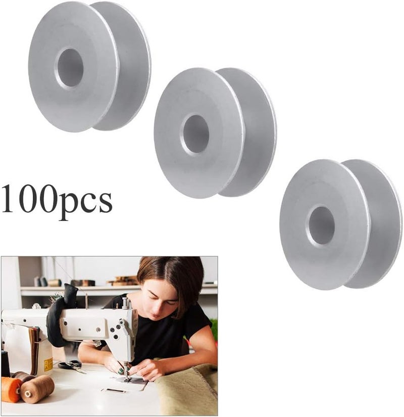 100Pcs Aluminium Oxide Sewing Machine Bobbins, High - Quality Embroidery Machine Bobbins, Durable Lightweight Replacement Bobbins with Smooth Surface for Home and - Image 4
