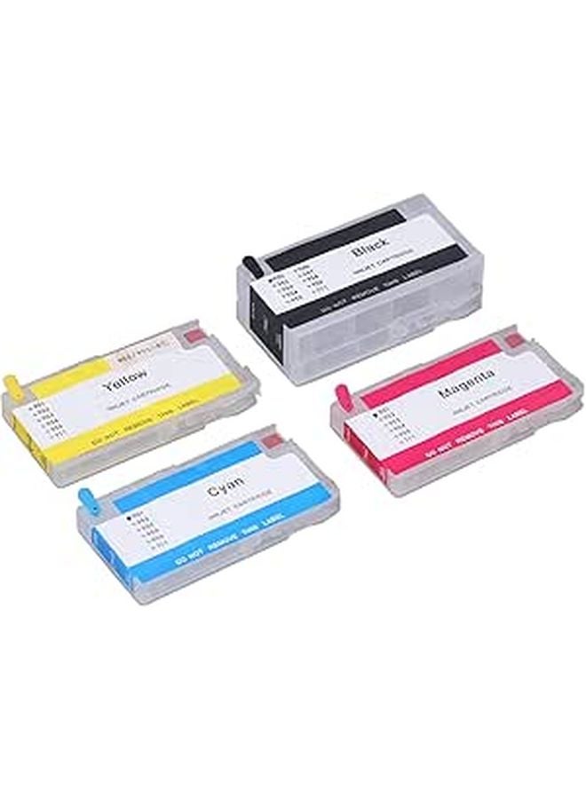 4 قطع من مجموعة خراطيش الحبر الأسود لطابعات HP Officejet، توافق عالي وطباعة واضحة - Image 1