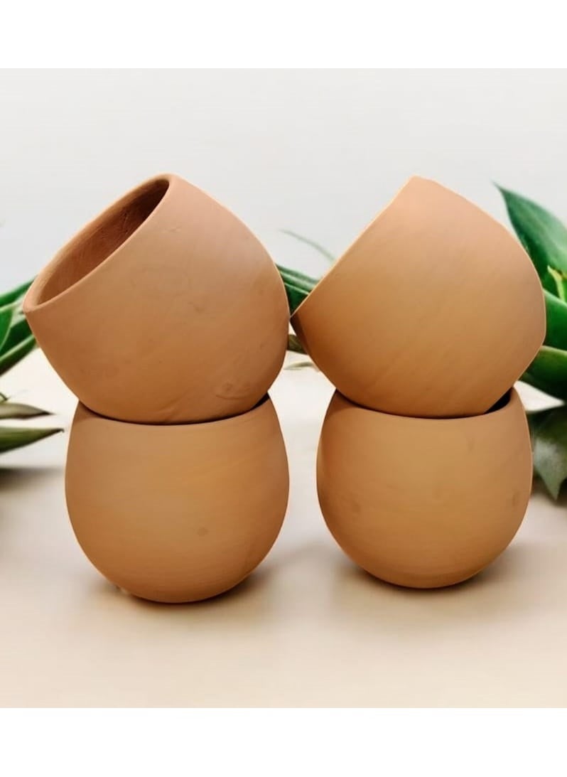 Generic 4pcs Pottery Planter Pots for Coloring and Drawing - 10cm Size for Office Decoration, Kitchen Accessories and Home Decor, Fired Clay  - Image 3