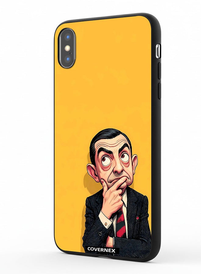 Covernex Apple iPhone Xs Max Protective Case Cover Printed Featuring Mr Bean Thinking Pose Classic Comedy - Image 1
