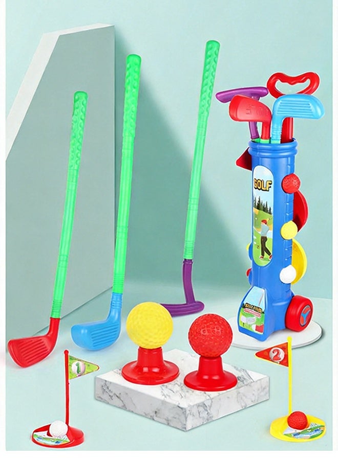 Kids Golf Toy Set, Portable Outdoor Sports Game Playset, Early Educational Interactive Golf Game with Storage Trolley for Boys Girls - Image 1