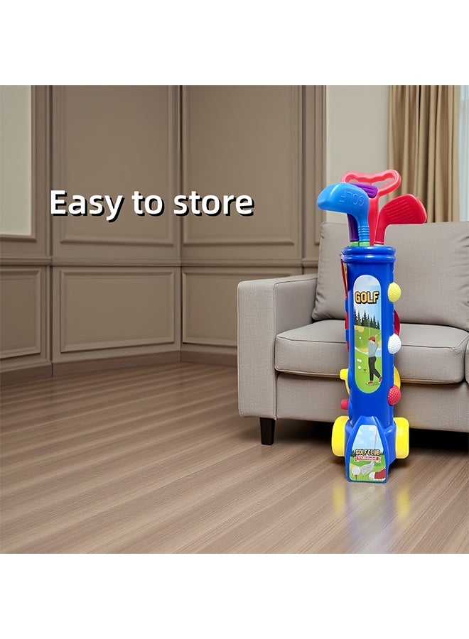 Kids Golf Toy Set, Portable Outdoor Sports Game Playset, Early Educational Interactive Golf Game with Storage Trolley for Boys Girls - Image 5