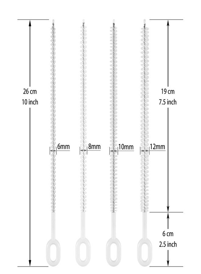 Mt.Jun Straw Cleaner Brush Set (4 Pack) - 10 Inch, 4 Diameters for Thin & Smoothie Straws, Heavy-Duty, Comfort Grip Handle - Image 2