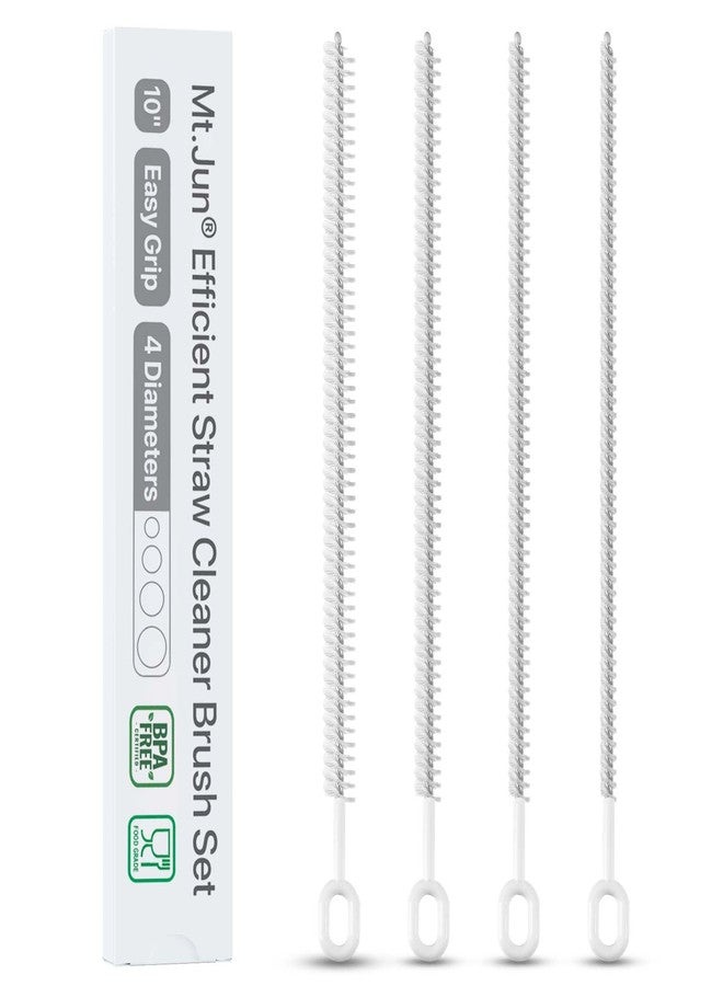 Mt.Jun Straw Cleaner Brush Set (4 Pack) - 10 Inch, 4 Diameters for Thin & Smoothie Straws, Heavy-Duty, Comfort Grip Handle - Image 1