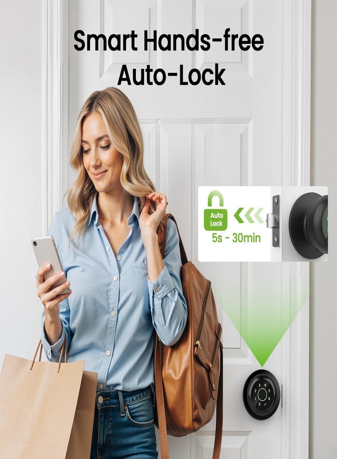 GHome Smart Fingerprint Door Lock, 4 in 1 Smart Fingerprint Door Knob with Keypad, App Control, Auto Lock, Biometric Door Knob with Lock for Bedroom, Apartment, Garage, Home & Office - Image 5