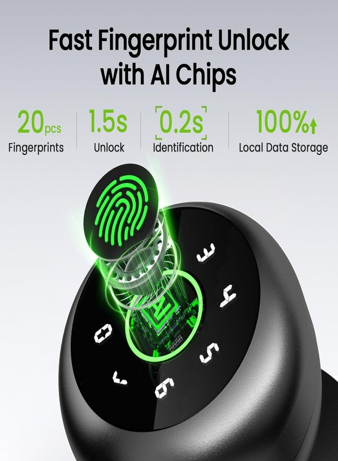 GHome Smart Fingerprint Door Lock, 4 in 1 Smart Fingerprint Door Knob with Keypad, App Control, Auto Lock, Biometric Door Knob with Lock for Bedroom, Apartment, Garage, Home & Office - Image 3