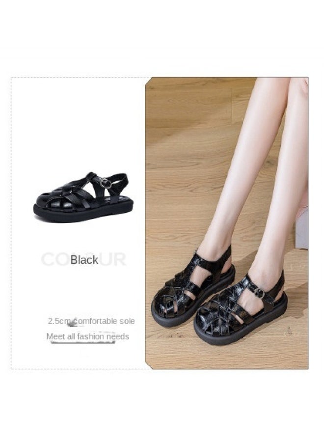 15MINS Flash Sale】women's Roman Sandals - 2025 Summer Breezy Toe-cover Beach Woven Espadrilles - Image 1