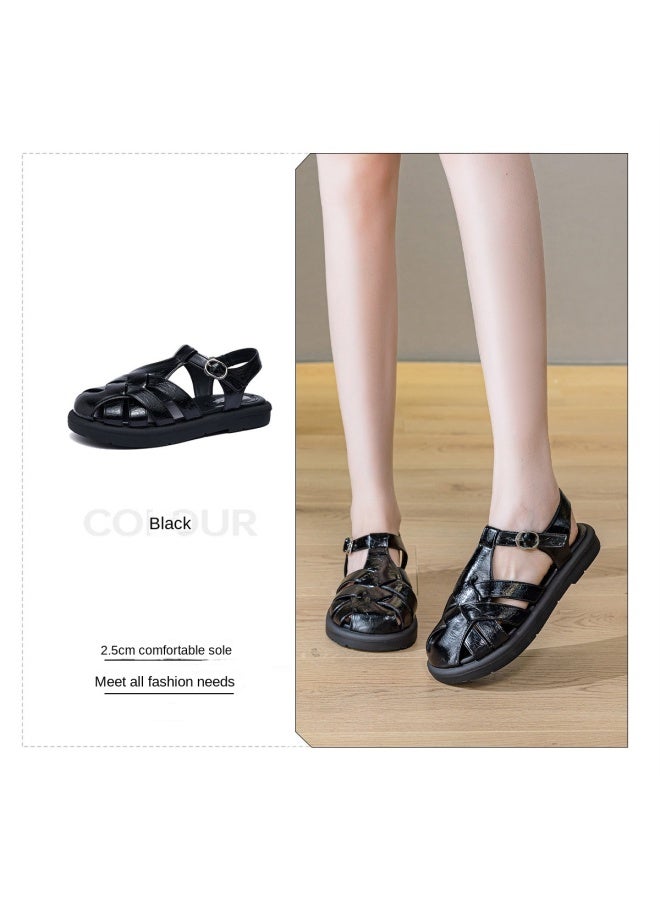 15MINS Flash Sale】women's Roman Sandals - 2025 Summer Breezy Toe-cover Beach Woven Espadrilles - Image 2