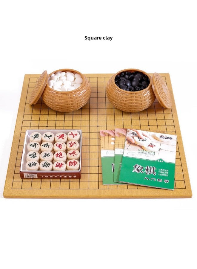 Go Suit Game Chess Pieces Gobang Frosted Melamine 19-way Chessboard To Send Books To Children For Beginners A Wholesale-Color:Black And White Box 200 Imitation Jade + Leather Plate With 3 Chess Books - Image 4