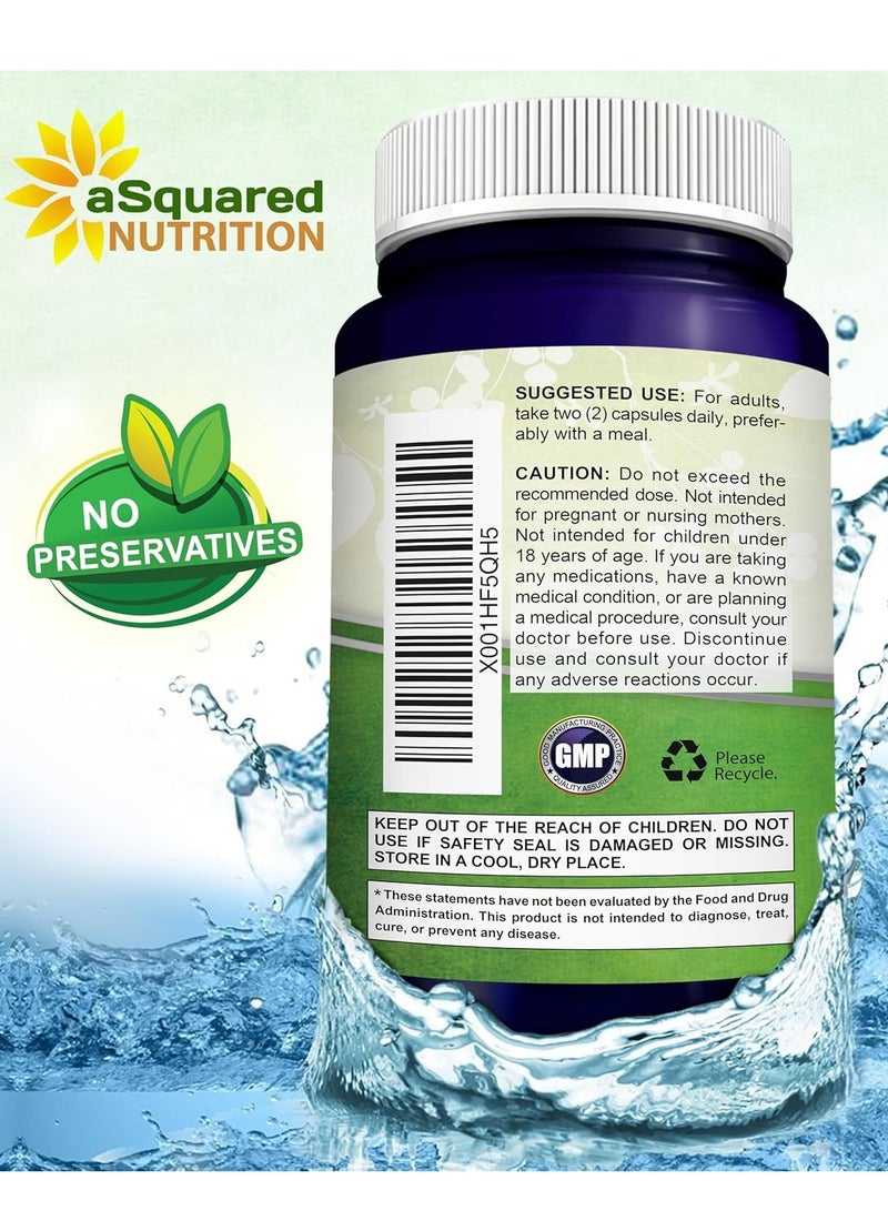 aSquared Nutrition Glutathione 500mg Per Serving Supplement Support Liver Health & Detox 200 Capsules 100 Servings - Image 3