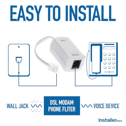 InstallerParts DSL Modem Phone Filter - for Interference Elimination and Static Noise Blocker | for Answering Machine, Fax Machine, Telephones Landline Cordless | Single Pack, White - Image 2