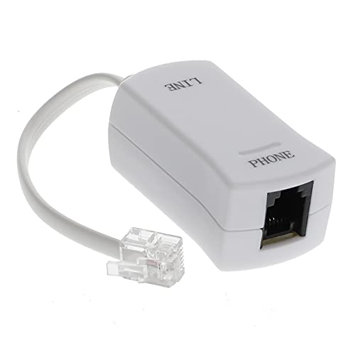 InstallerParts DSL Modem Phone Filter - for Interference Elimination and Static Noise Blocker | for Answering Machine, Fax Machine, Telephones Landline Cordless | Single Pack, White - Image 1
