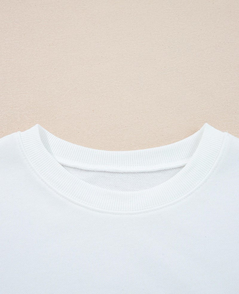 SELINK Womens Varsity Striped Oversized Sweatshirt Crewneck Long Sleeve Casual Fashion Pullover Top Fall Outfits White-L - Image 5