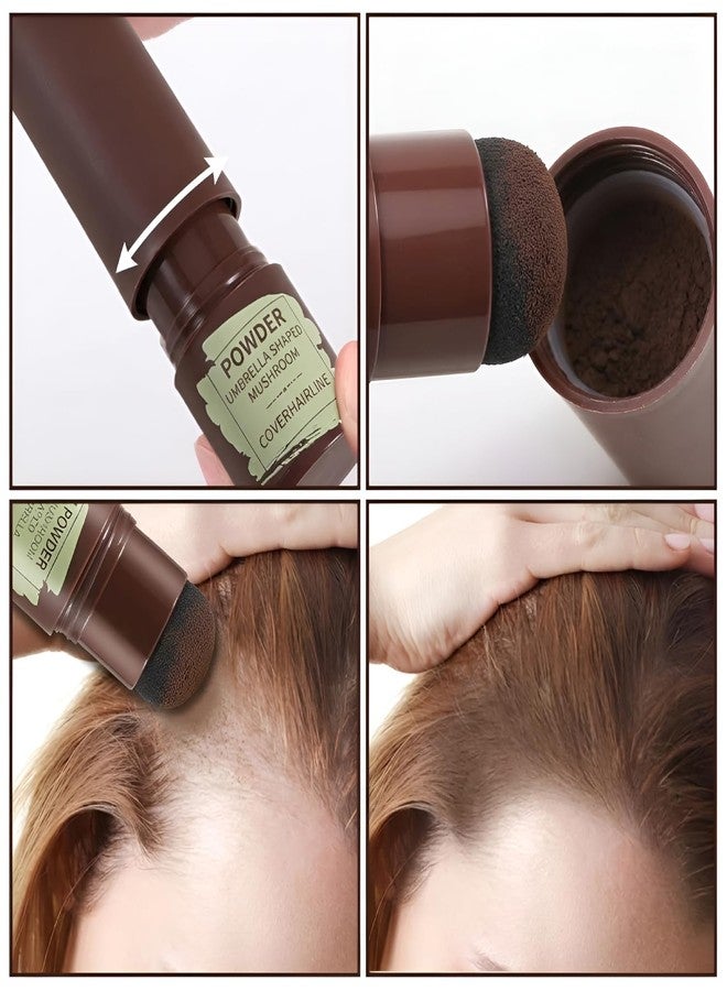 Mokleva Hairline Powder Stick Hair Root Touch Up Brown Instant Hairline Concealer Shadow Filler Shading Sponge Pen For Thinning Hair Waterproof Grey/White Hair Coverage Hair Color Stick For Women Men - Image 2