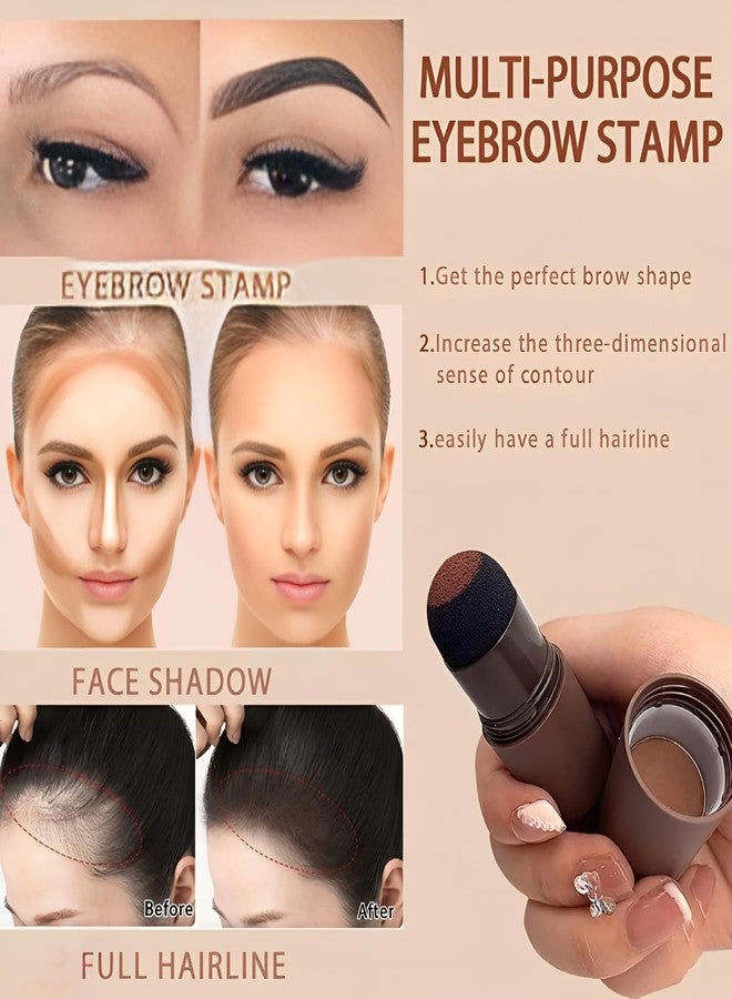 Mokleva Hairline Powder Stick Hair Root Touch Up Brown Instant Hairline Concealer Shadow Filler Shading Sponge Pen For Thinning Hair Waterproof Grey/White Hair Coverage Hair Color Stick For Women Men - Image 3