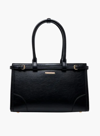 Celeste Women's Textured Tote Bag with Buckle Detail and Double Handle
