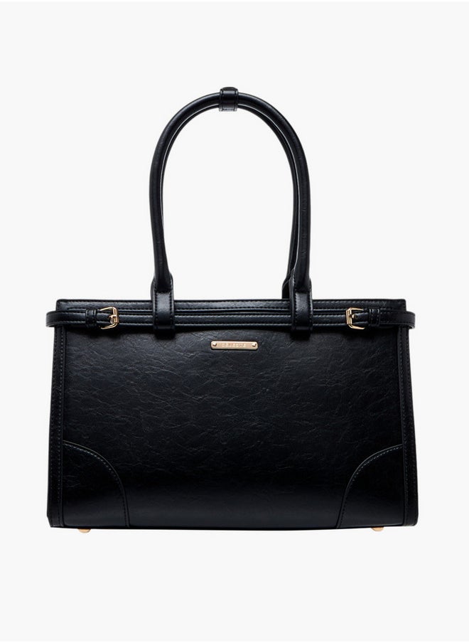 Celeste Women's Textured Tote Bag with Buckle Detail and Double Handle  - Image 1
