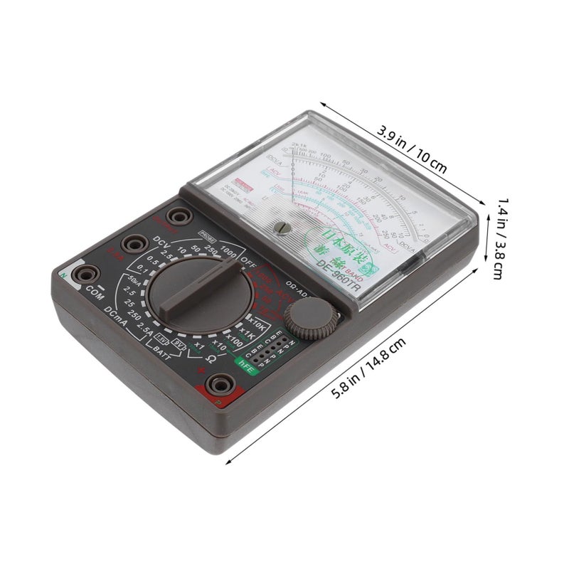 Compact Analog Multimeter Portable Multifunction Tester Measures Voltage Resistance DC Amp - Image 3