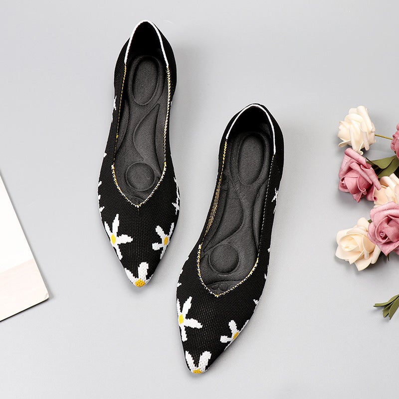 Women's Knitted Pointed-Toe Flat Loafers