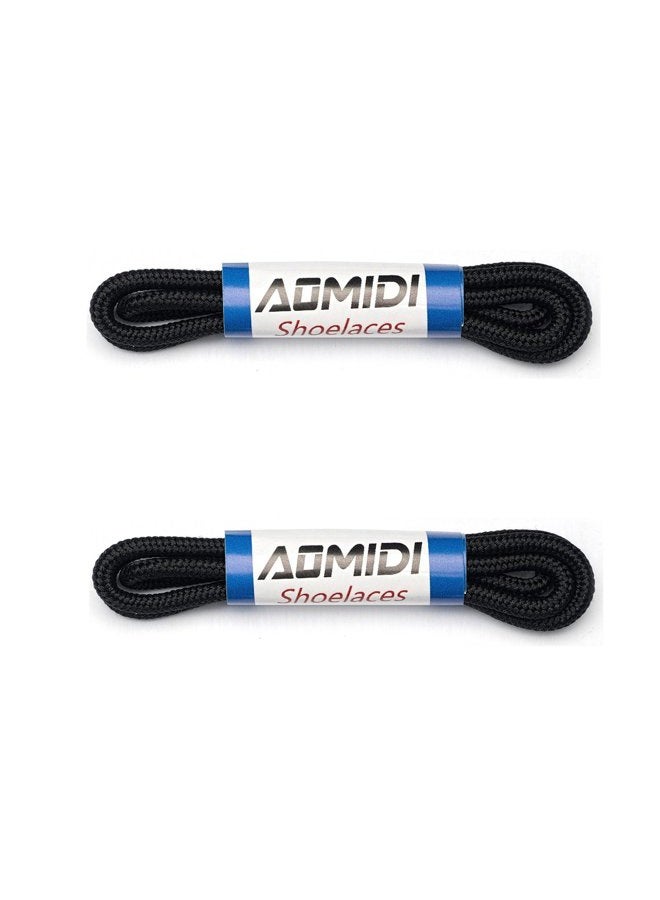 AOMIDI 2 Pair Shoelaces Round Athletic Shoes Lace for Boot Laces Shoelaces and Multiple Shoe Types Replacements, Black, 54" inches (137 cm) - Image 4