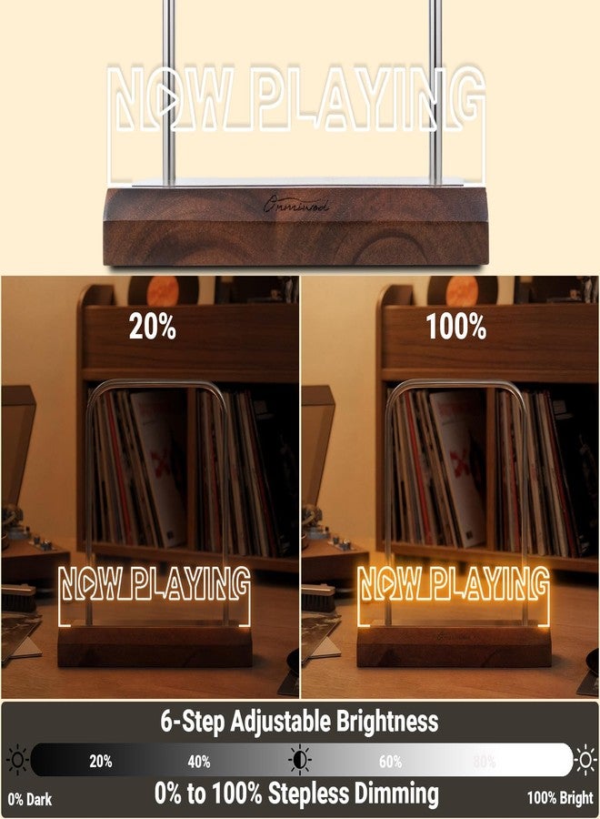 Onmiwod Light Up Now Playing Vinyl Record Stand, Vinyl Record Holder with Adjustable Warm White Lights, Wooden Acrylic Holder for Record Album Display and Storage, Accessories Gifts for Record Lovers - Image 4