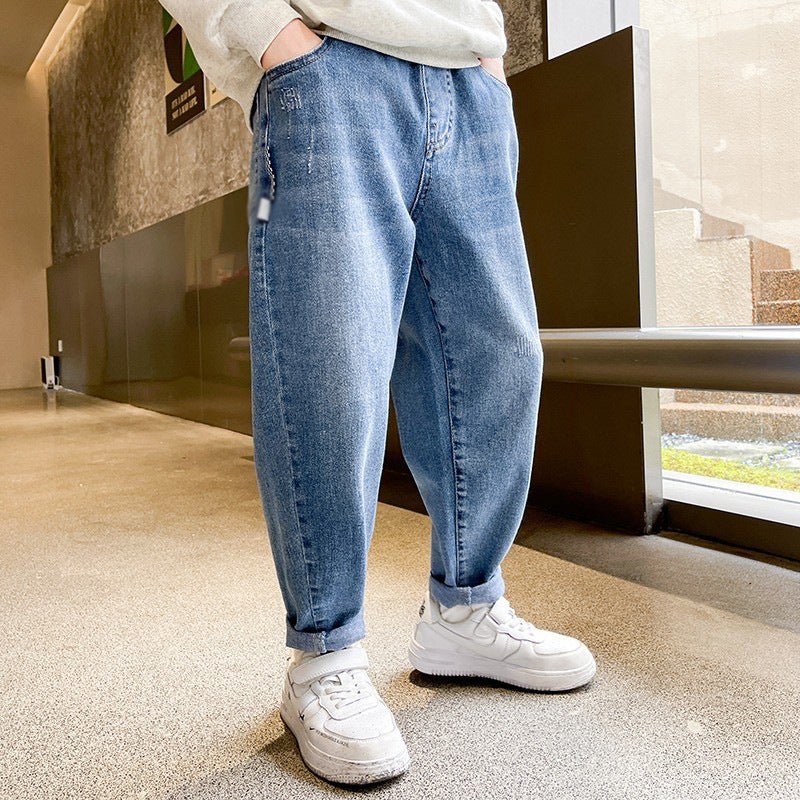 Boys Fashion Denim Jeans 2023 Spring Summer Blue 