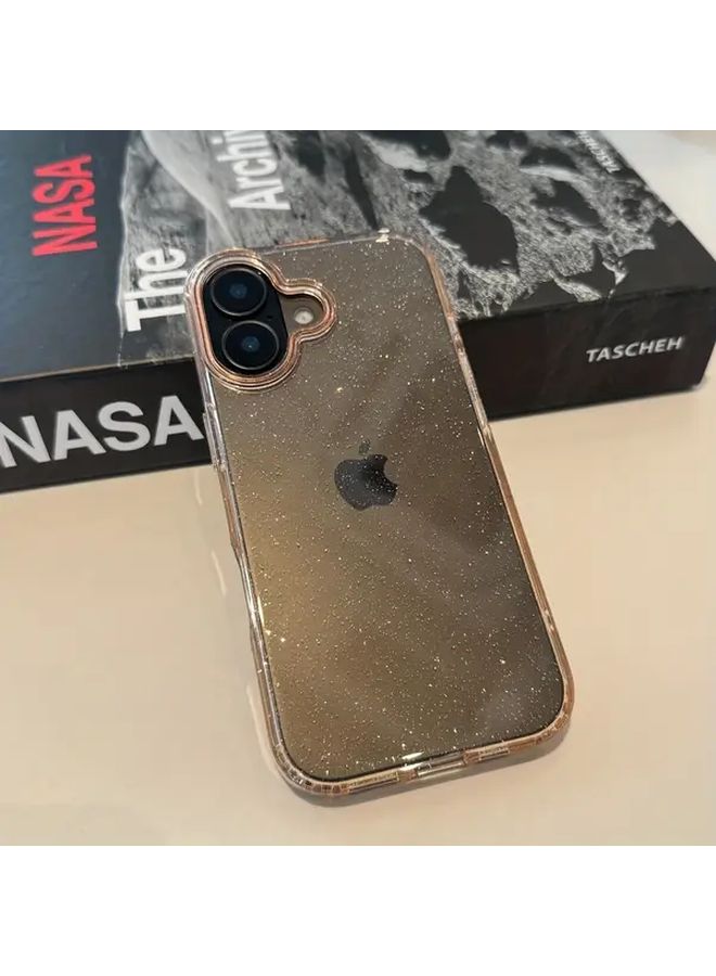 غلاف شفاف ذهبي نجوم لامعة فائق النحافة وبسيط، مقاوم للصدمات والسقوط، متوافق مع iPhone 13 Pro Max، يتوفر بعدة موديلات وألوان، مناسب للرجال والنساء والأزواج. - Image 3