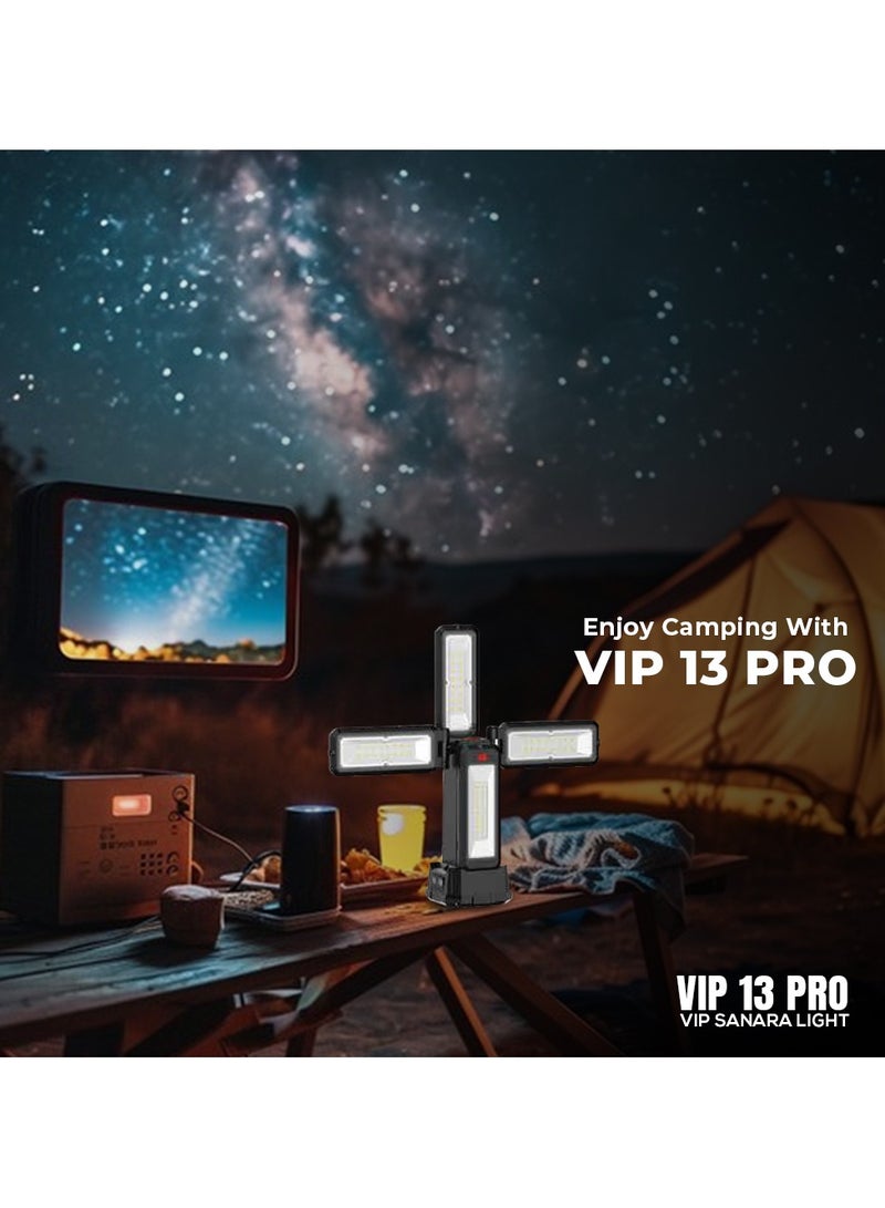 توبيز مصباح تخييم VIP13 PRO من Toby's، مثالي للحفلات الخارجية والنزهات والشواء في الصحراء، مصباح Sanara متعدد الوظائف مزود ببطارية قابلة لإعادة الشحن مدمجة - Image 5
