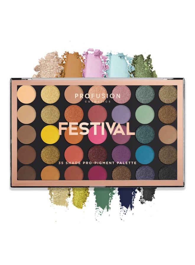 Profusion Cosmetics مجموعة ظلال العيون بـ 35 لون، مهرجان - Image 1